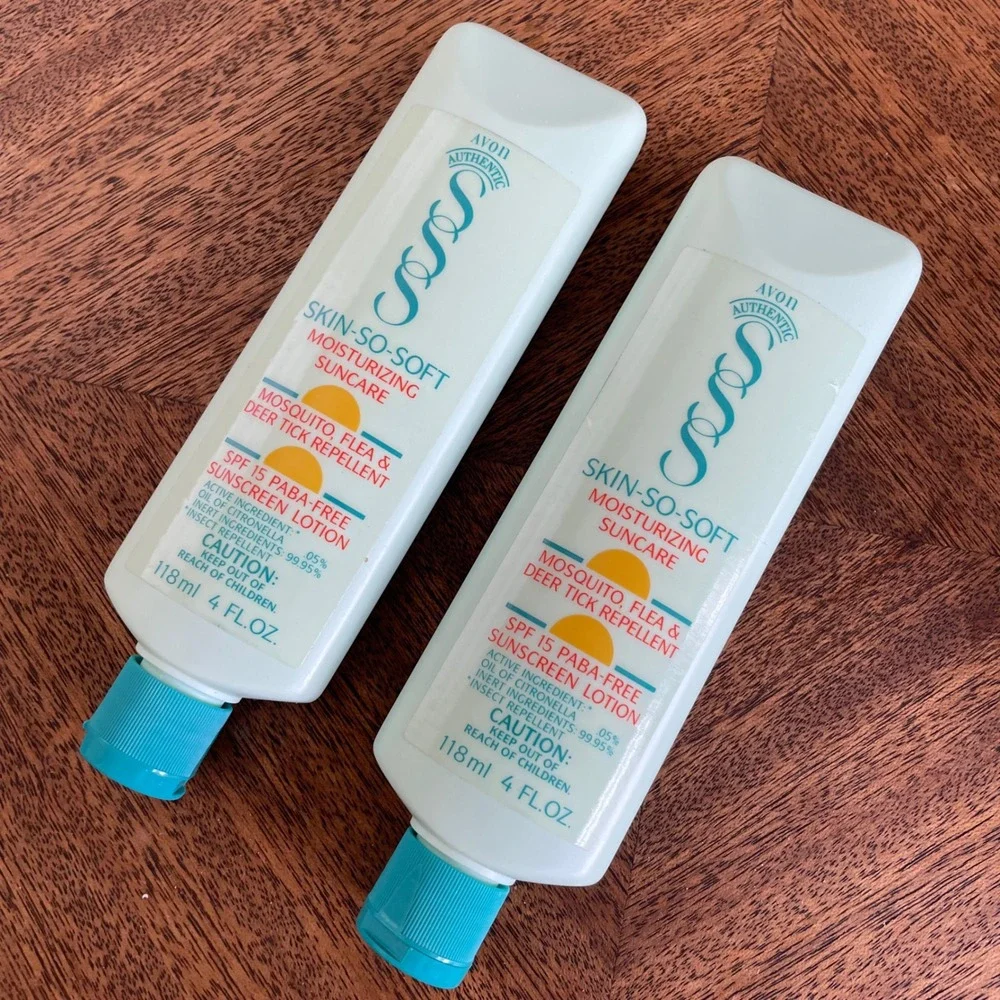 Vtg Avon Skin So Soft SPF 15 mosquito bug Repellent Lotion movie prop 2 new used